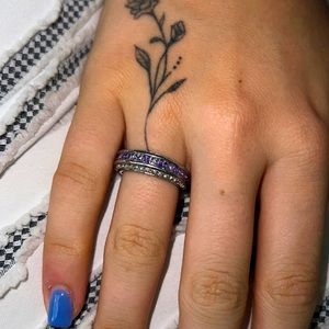 Purple and silver ring